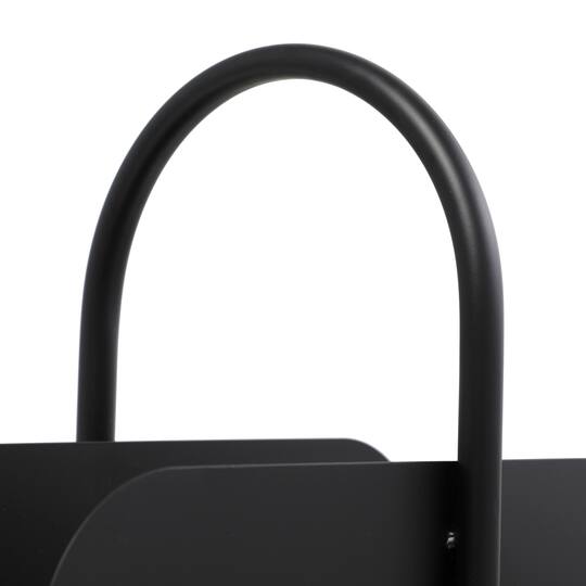 20" Black Metal Curved Magazine Holder